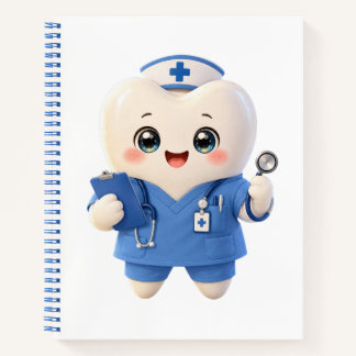 Cute Tooth Nurse Spiral Notebook | Dental Gift Notizbuch