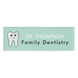 Cute Tooth Teal Mint Dentist Doctor Namenschild