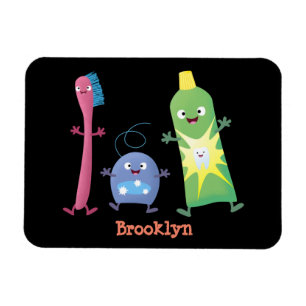 Cute toothbrush toothpaste dental floss cartoon magnet