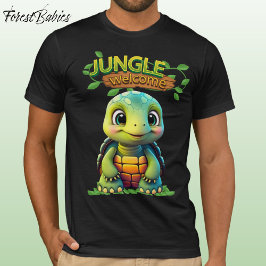 Cute Tortoise Box Turtle Animal Character Black 🐢 T-Shirt