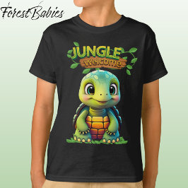 Cute Tortoise Box Turtle Animal Character Black 🐢 T-Shirt