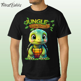 Cute Tortoise Box Turtle Animal Character Black 🐢 T-Shirt