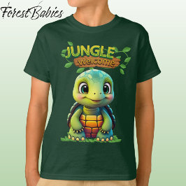 Cute Tortoise Box Turtle Animal Character Green 🐢 T-Shirt