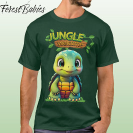 Cute Tortoise Box Turtle Animal Character Green 🐢 T-Shirt