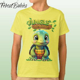 Cute Tortoise Box Turtle Animal Character Yellow🐢 T-Shirt