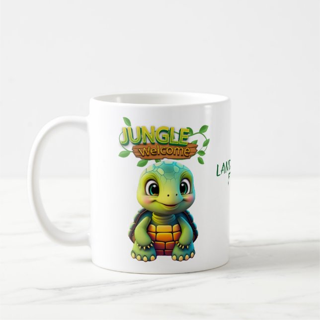 Cute Tortoise Land of the Free Whimsical Turtle 🐢 Kaffeetasse (Links)