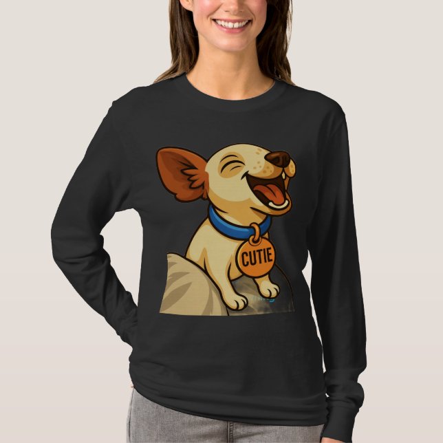 Cute Toy Fox Terrier Yawning T-Shirt (Vorderseite)