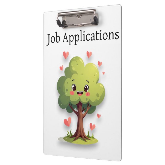 Cute Tree Love Red Hearts Clipboard  Klemmbrett (Links)