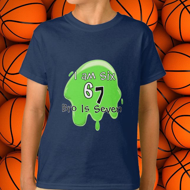 Cute Trending Slime 6 7 Green Personalize Kids T-Shirt (Von Creator hochgeladen)