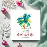 Cute Tropical Christmas Cards Mitteilungskarte<br><div class="desc">Send a splash of sunshine with these cute Xmas cards—perfect for a tropical Florida holiday, a Hawaii Christmas card moment, or Christmas in July 2025! Featuring original watercolor art with a festive gnome, tropical foliage, and palm tree charm, these tropical Christmas card designs bring coastal cheer to every mailbox. Personalize...</div>
