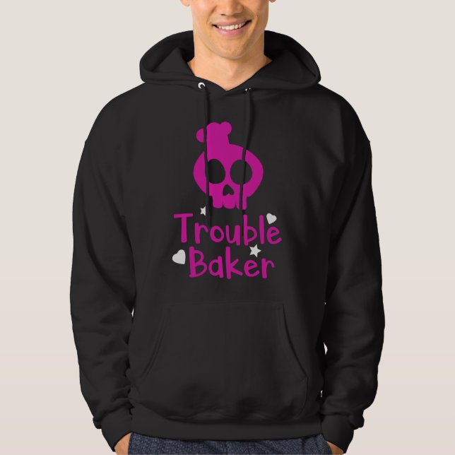 Cute Trouble Baker Girls Women Chef Cooking Bakery Hoodie (Vorderseite)