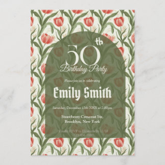 Cute Tulip Themed 20Th Birthday Einladung