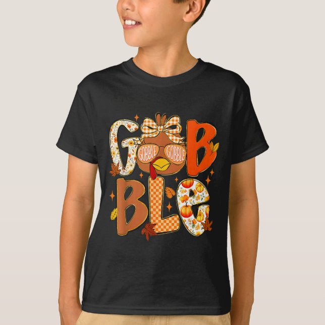 Cute Turkey Camo Happy Thanksgiving Fall Kids Boy  T-Shirt (Vorderseite)