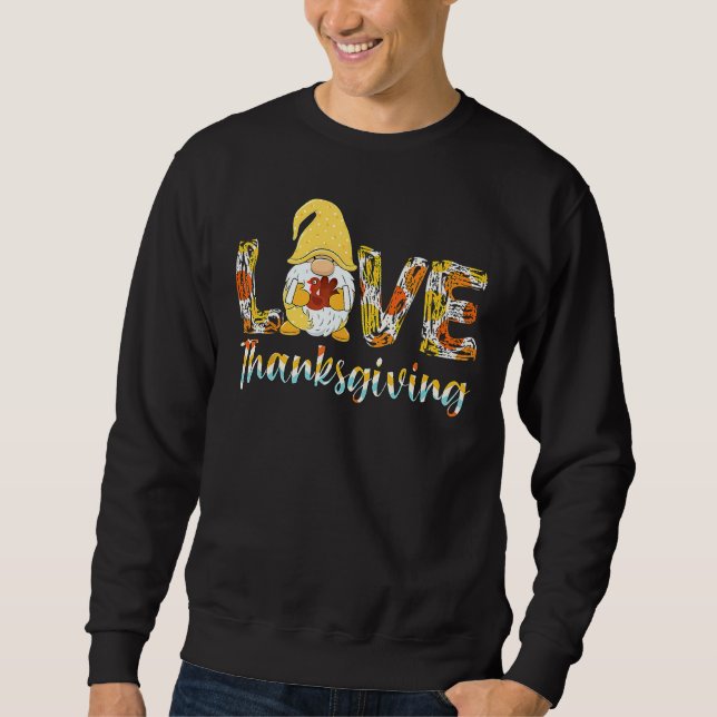 Cute Turkey Day  Gnome Love Thanksgiving for Boys  Sweatshirt (Vorderseite)