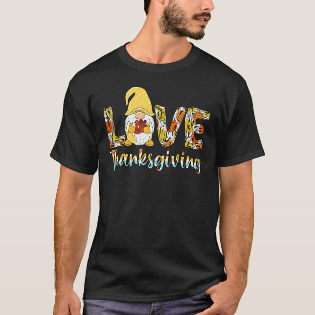 Cute Turkey Day  Gnome Love Thanksgiving for Boys  T-Shirt (Vorderseite)