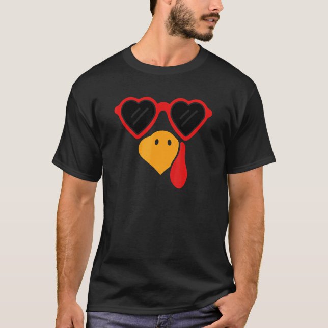 Cute Turkey Face Pilgrim  Thanksgiving Costume T-Shirt (Vorderseite)