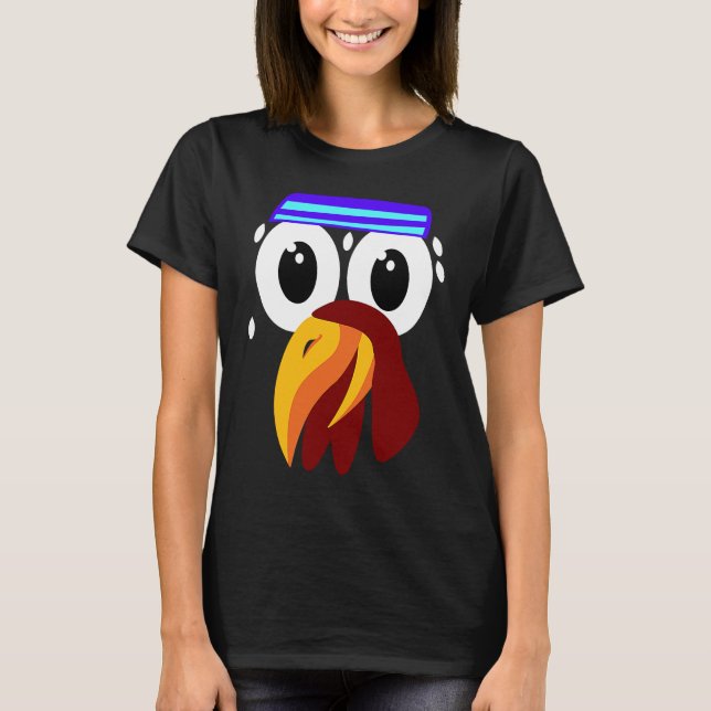 Cute Turkey Face Running  Thanksgiving  Marathon T-Shirt (Vorderseite)