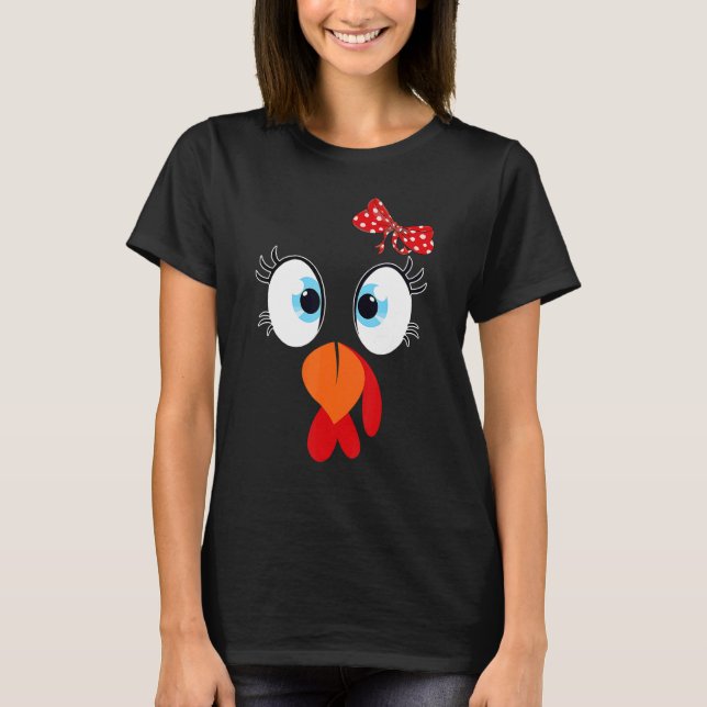 Cute Turkey Face Thanksgiving I'm Thankful Family  T-Shirt (Vorderseite)