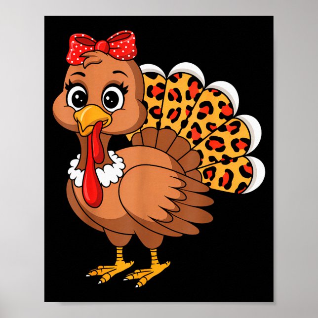 Cute Turkey Thanksgiving Lgrim Turkey Day Women Gi Poster (Vorne)