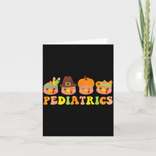 Cute Turkeys Pediatrics Pumpkin Thanksgiving Fall  Karte (Vorderseite)