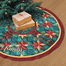 Cute turquoise festive christmas printed custom polyester weihnachtsbaumdecke