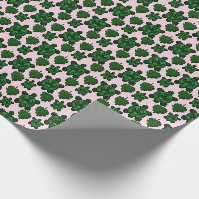 Cute turtle and monstera leaves pattern  geschenkpapier (Ecke)