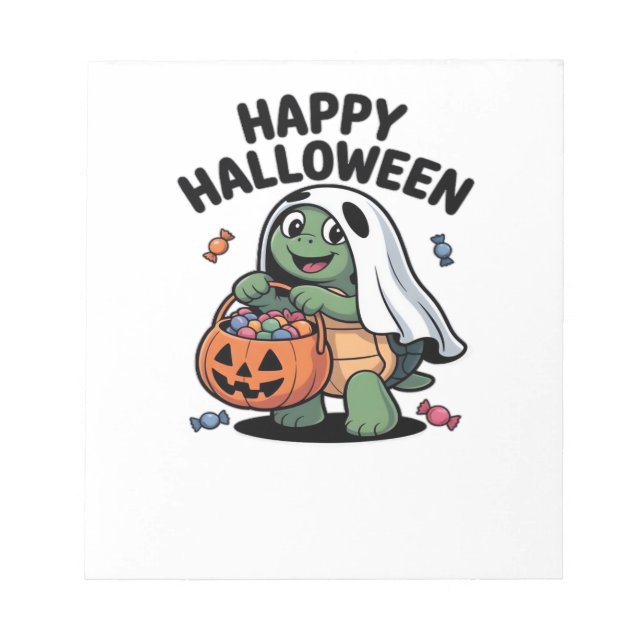 Cute Turtle Ghost Costume � Adorable Halloween Tri Notizblock (Vorderseite)