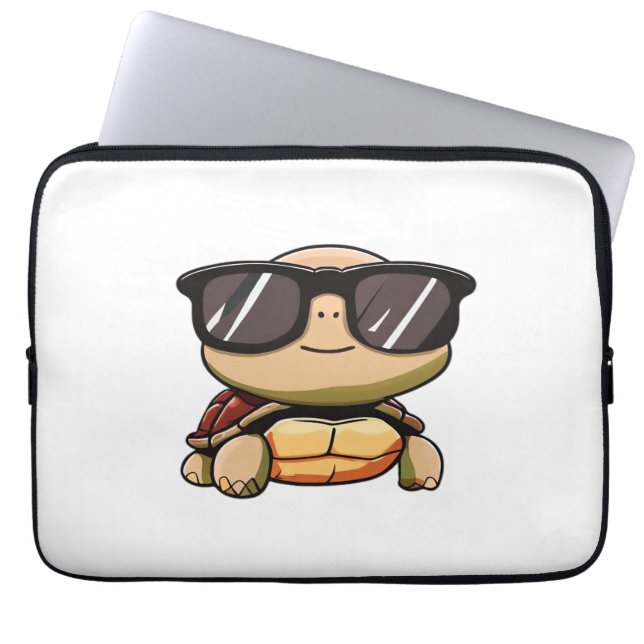 Cute Turtle Halloween 2023 sunglasses Costume Over Laptopschutzhülle (Vorderseite)