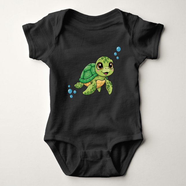 Cute Turtle Kids’ T-Shirt Baby Strampler (Vorderseite)