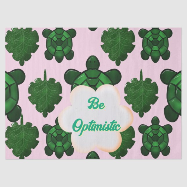 Cute Turtle Leaves Seamless Pattern, Tropical  Seidenpapier (Vorderseite)