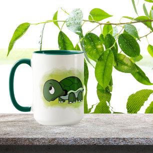 cute turtle lovers add text  tasse