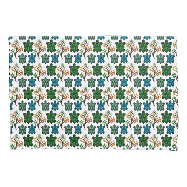 Cute Turtle Seamless Pattern | Ocean Animal Repeat Kissenbezug (Vorderseite)