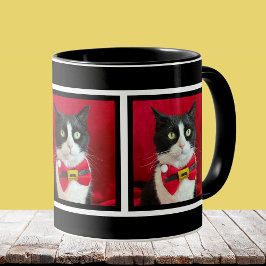 Cute Tuxedo Cat Christmas Mug Tasse