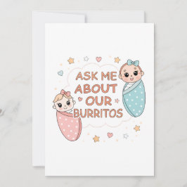 Cute Twin Baby Burrito Announcement Illustration Ankündigung