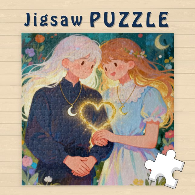 Cute Twin Soul  Love young Man and Woman Couple -  Puzzle (Von Creator hochgeladen)