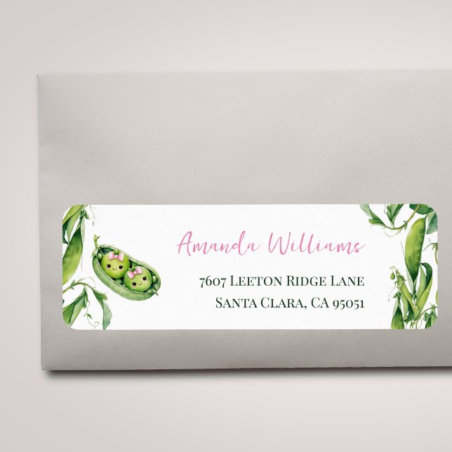 Cute Two Peas in A Pod Pink Girl Twins Baby Shower (Von Creator hochgeladen)