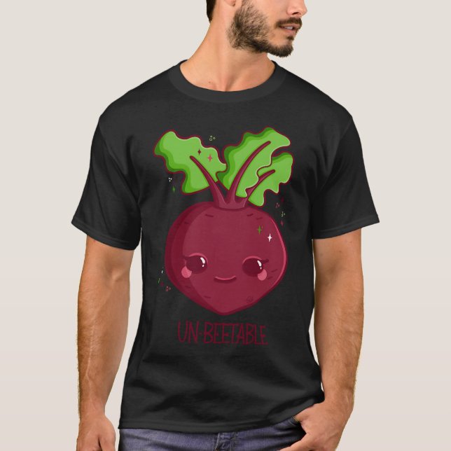 Cute Un-Beetable Happy Kawaii Beet T-Shirt (Vorderseite)