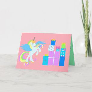 Cute UNICORN Birthday Card for girls Karte