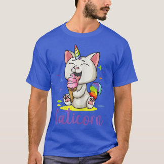 Cute Unicorn Cat Eating Ice Cream Caticorn Pajama  T-Shirt