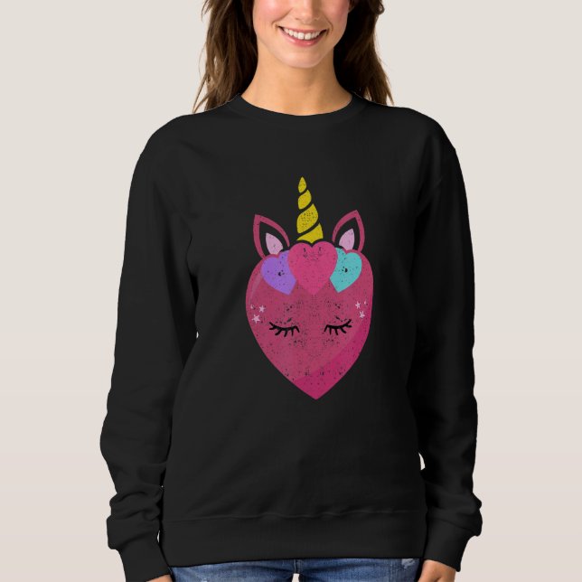 Cute Unicorn Heart Valentines Day Unicorns  Couple Sweatshirt (Vorderseite)