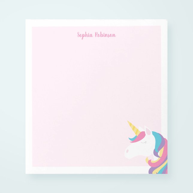 Cute Unicorn Kids Personalized Notizblock (Von Creator hochgeladen)