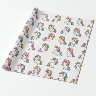 Cute Unicorn Rainbow Birthday Wrap Geschenkpapier