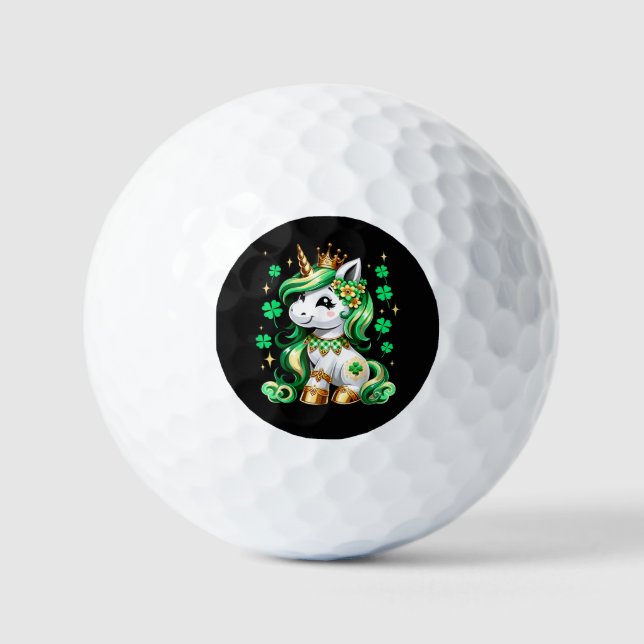Cute Unicorn Shamrock St Patricks Day  Golfball (Vorderseite)