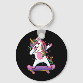 Cute Unicorn Skating Skater Gifts Dabbing Unicorn  Schlüsselanhänger