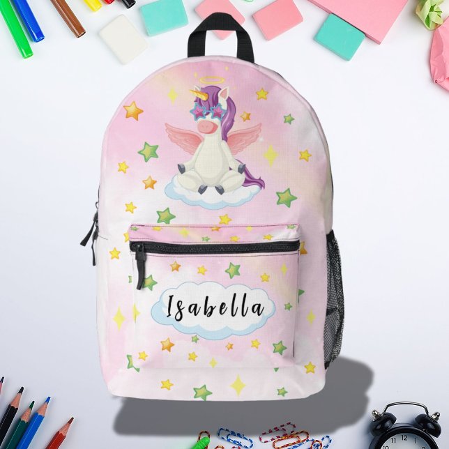 Cute Unicorn Star Theme for Girls School Bedruckter Rucksack (Von Creator hochgeladen)