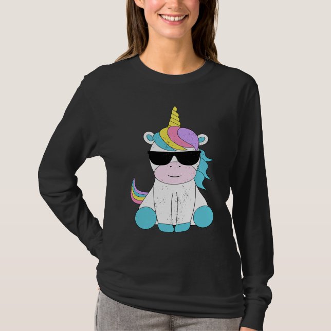 Cute Unicorn Sunglasses Magical Unicorns Fantasy M T-Shirt (Vorderseite)