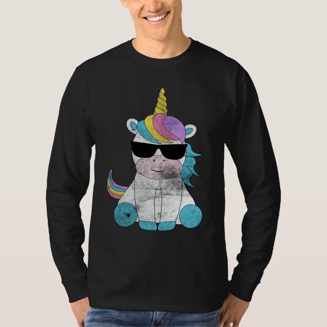 Cute Unicorn Sunglasses Unicorns Magical Creature  T-Shirt (Vorderseite)