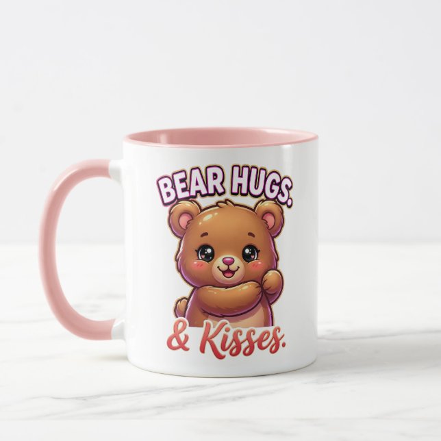 Cute Valentine Bear – Bear Hugs & Kisses Tasse (Links)