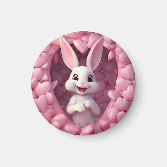 Cute Valentine Bunny Magnet (Vorne)