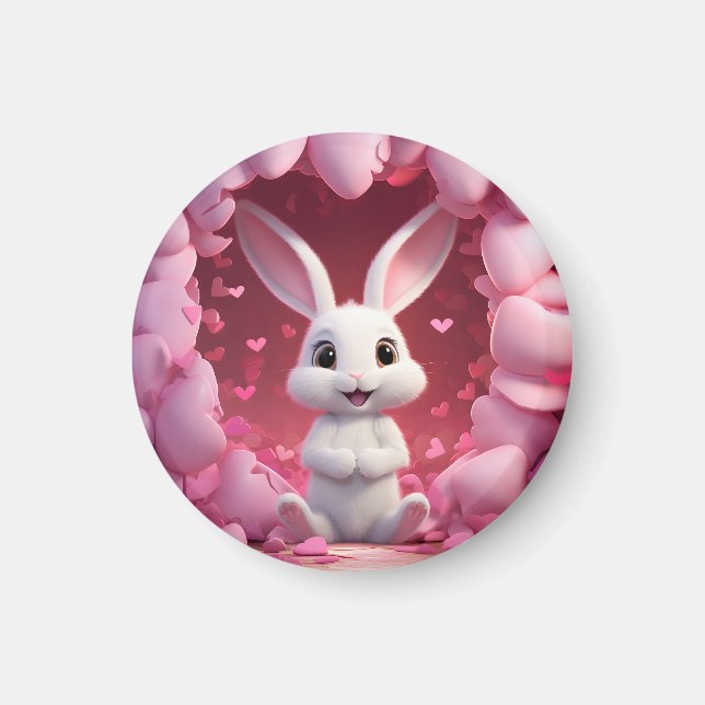 Cute Valentine Bunny Magnet  (Vorne)